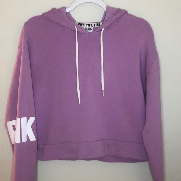 Purple crop top hoodie (pink) - Picture 1 of 4